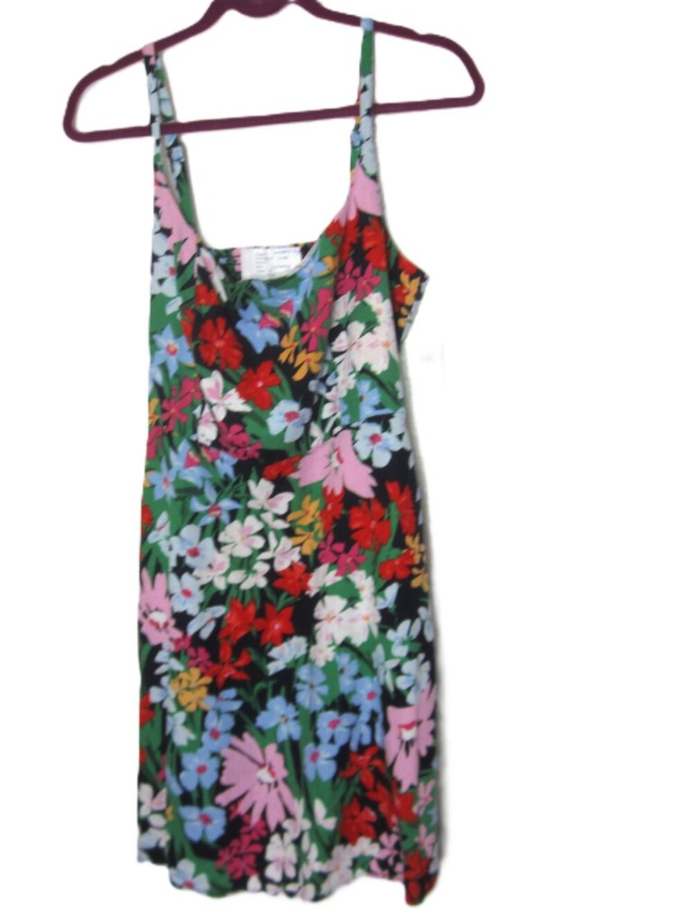 Old Navy NEW Womens Size L Multi Color Floral Cami Mini Dress Linen Rayon Blend - Picture 2 of 9